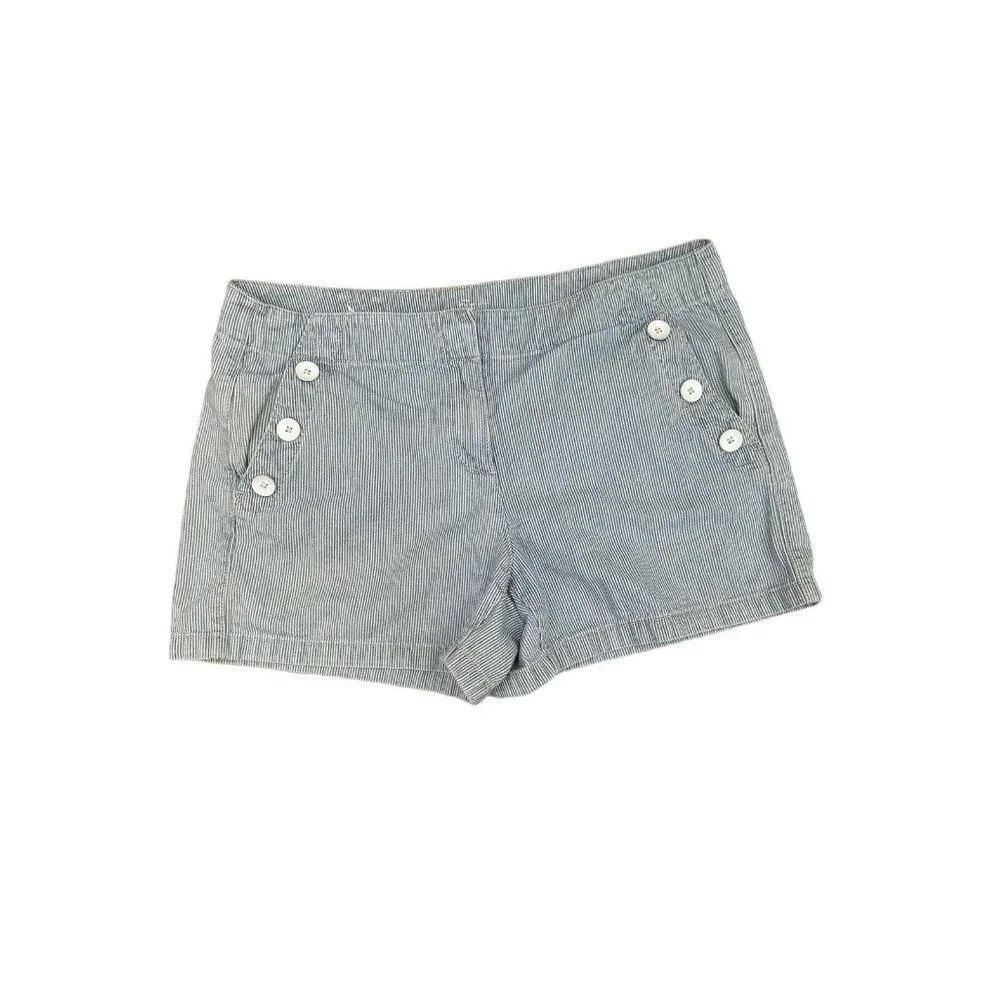 LOFT Shorts Womens 2 Blue/White Striped Shorts